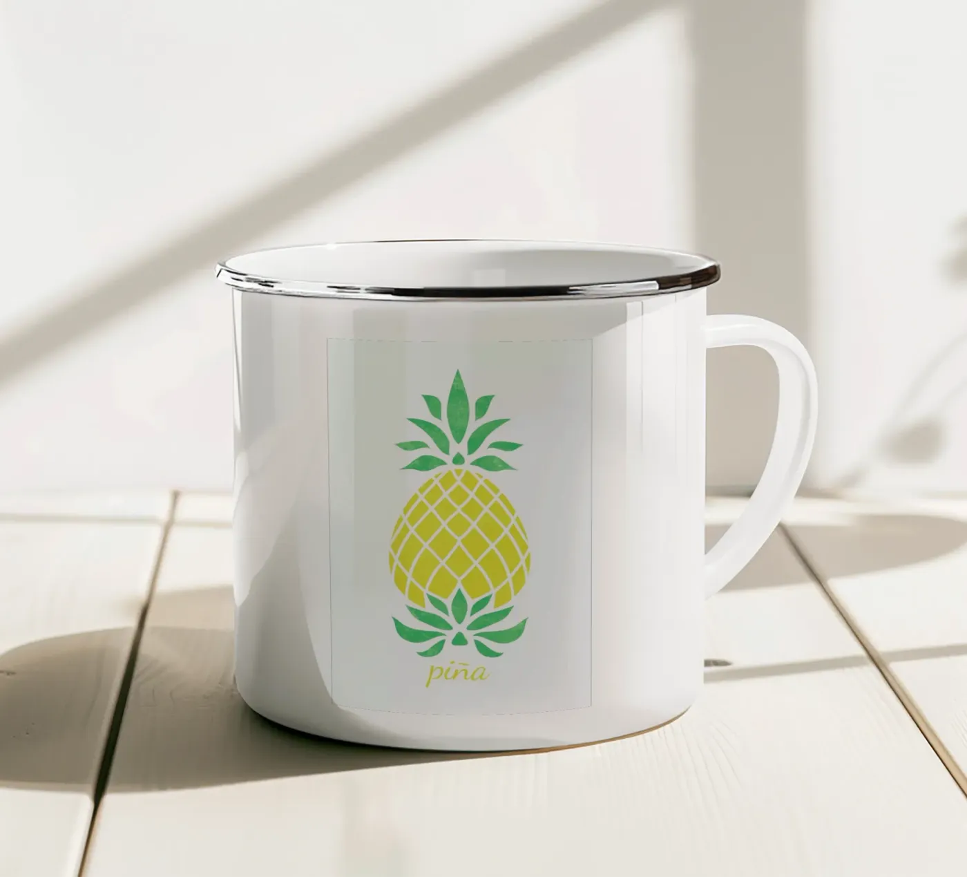 Pineapple enamel mug by Jacqueline Maldonado
