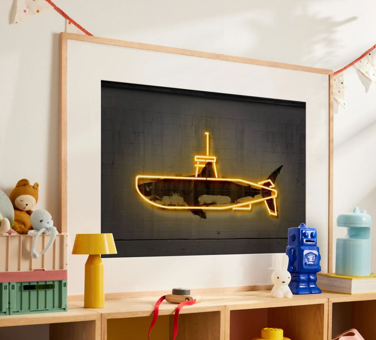 Yellow Submarine poster avec cadre en aluminium de Octavian