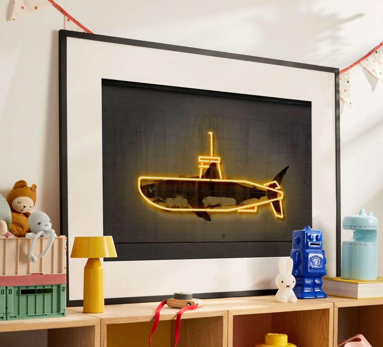 Yellow Submarine poster avec cadre en aluminium de Octavian
