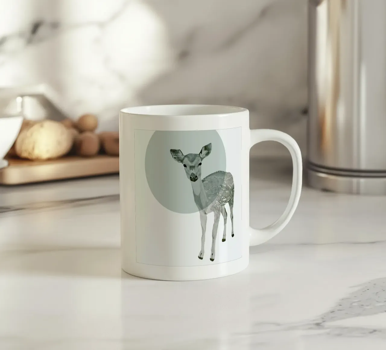Deer ceramic mug by Morgan Kendall