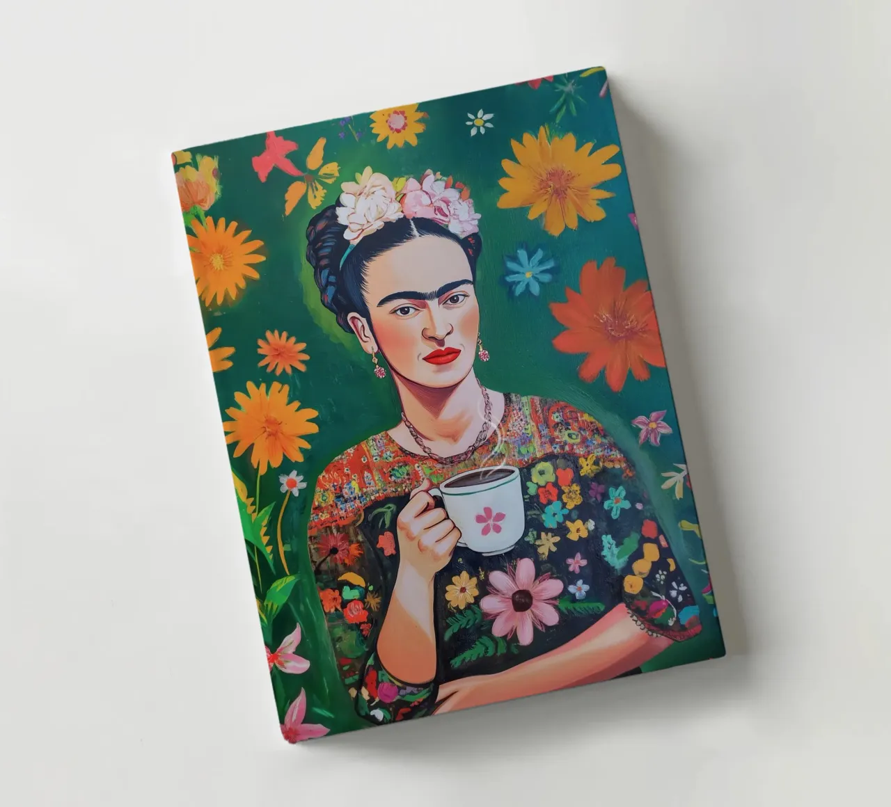 Frida's Blumige Kaffee Kunst Notizbuch von Carinaprint