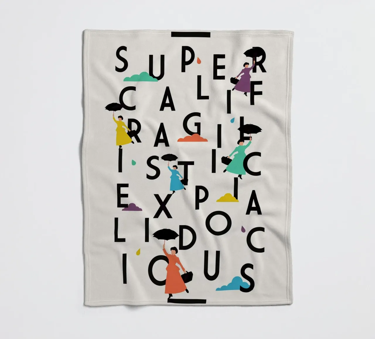 Supercali fleece blanket by The Poster Kid