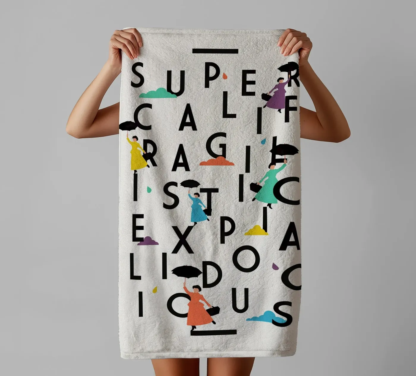Supercali towel by The Poster Kid