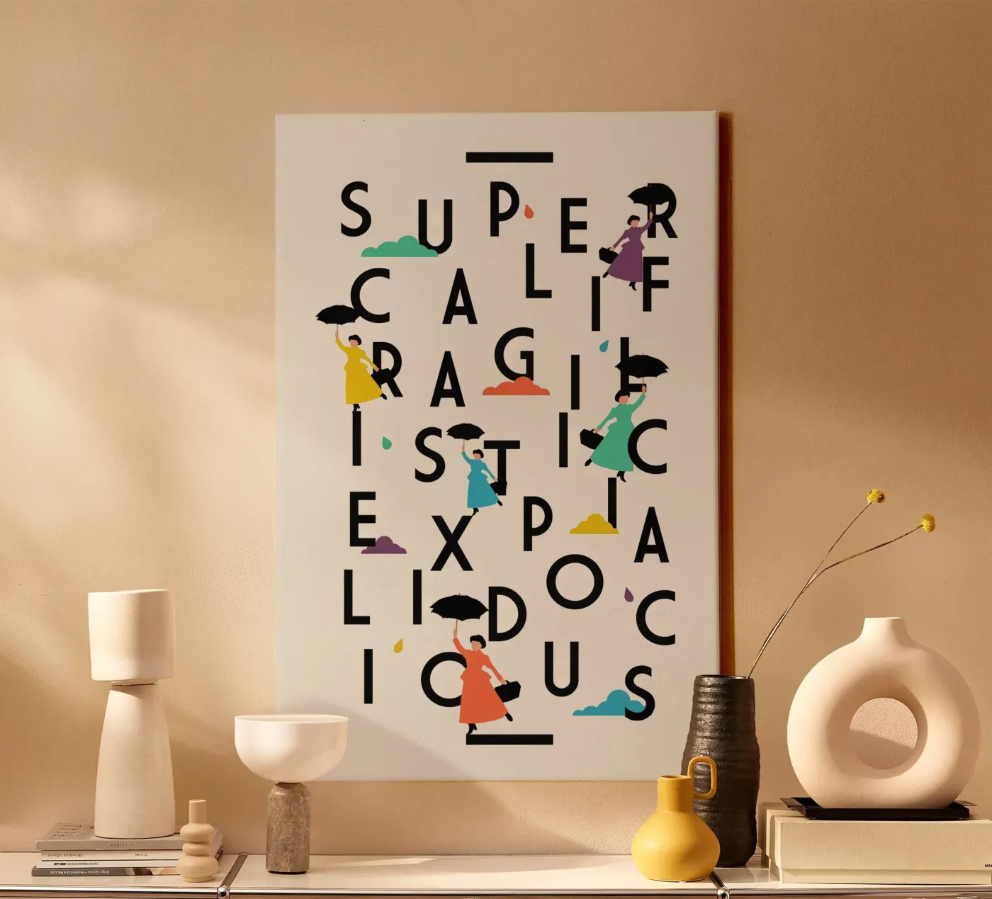 Supercali canvas by The Poster Kid