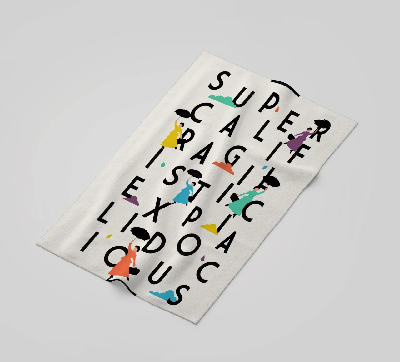 Supercali beach towel by The Poster Kid