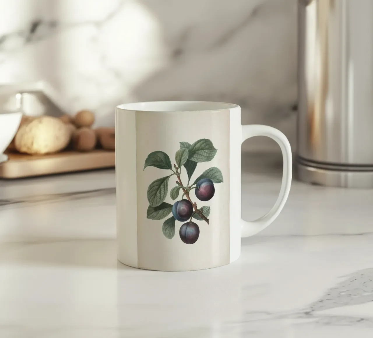 Vintage Redouté 1 Prunus Myrobalana ceramic mug by Vintage Print Collection