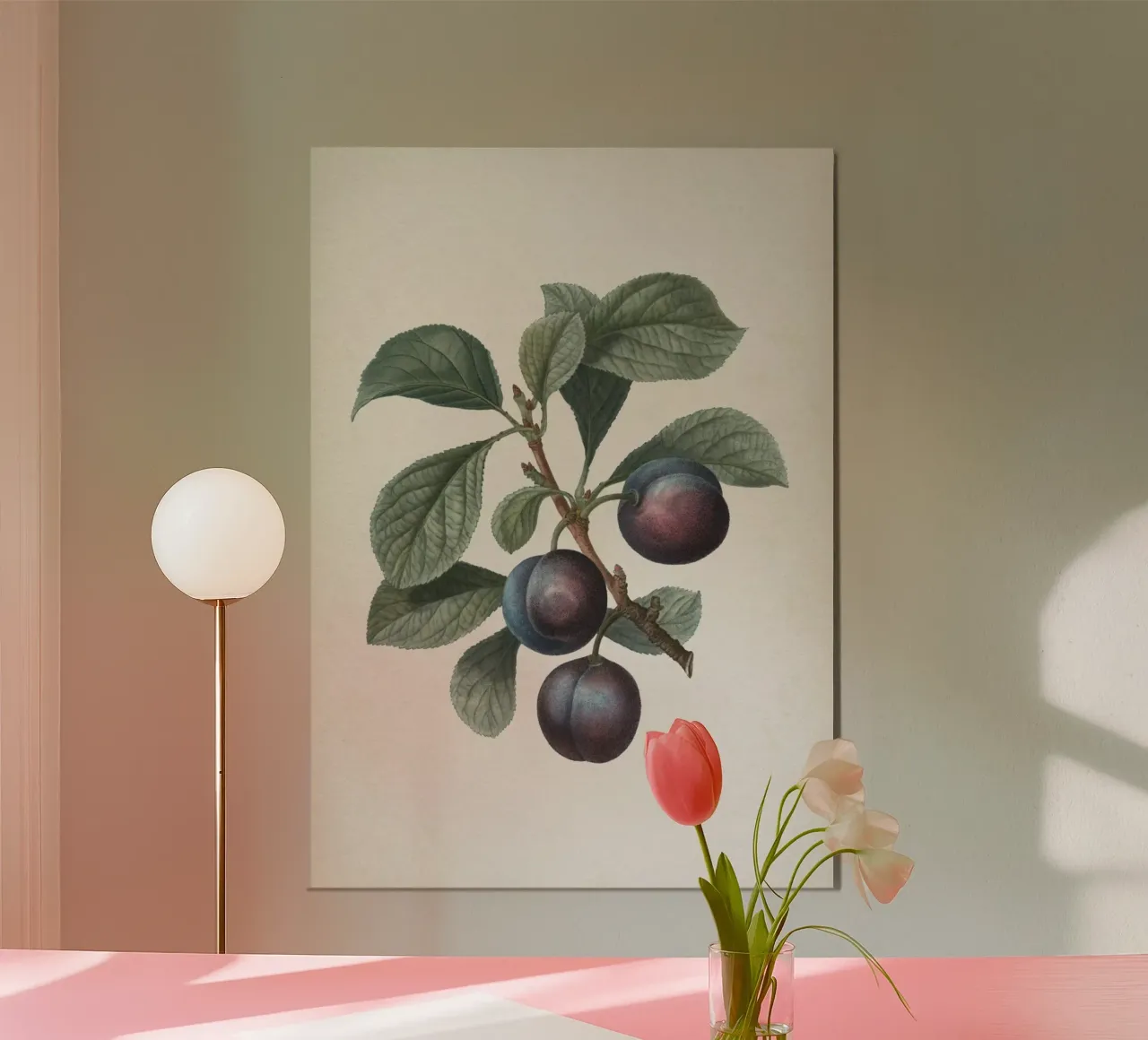 Vintage Redouté 1 Prunus Myrobalana alu-dibond by Vintage Print Collection