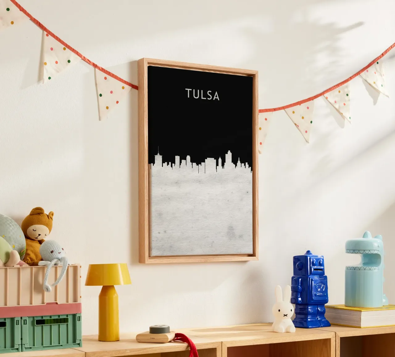 Tulsa Oklahoma canvas met Baklijst van Travelstudio
