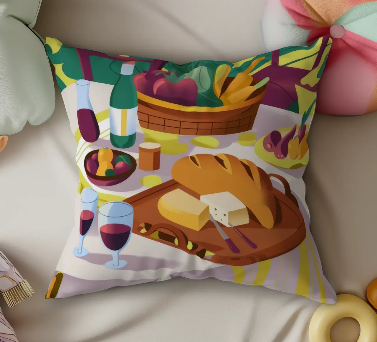 Raduno di vini rustici cuscino da Kamera Obskura