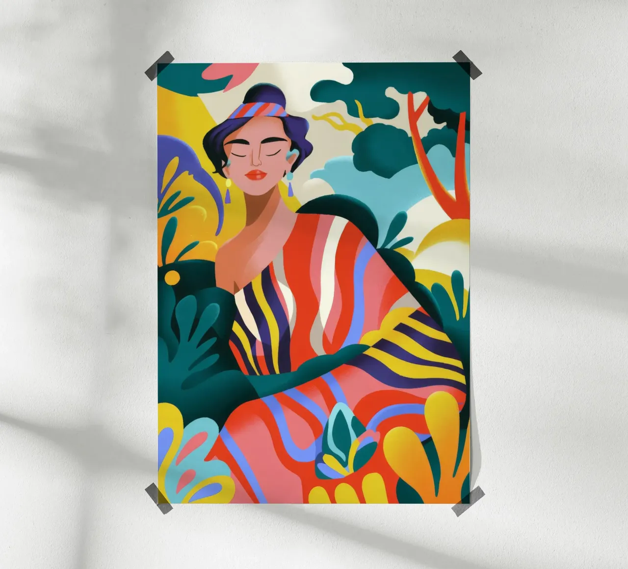 Musa della serenità tropicale poster con telaio in plastica da Kamera Obskura