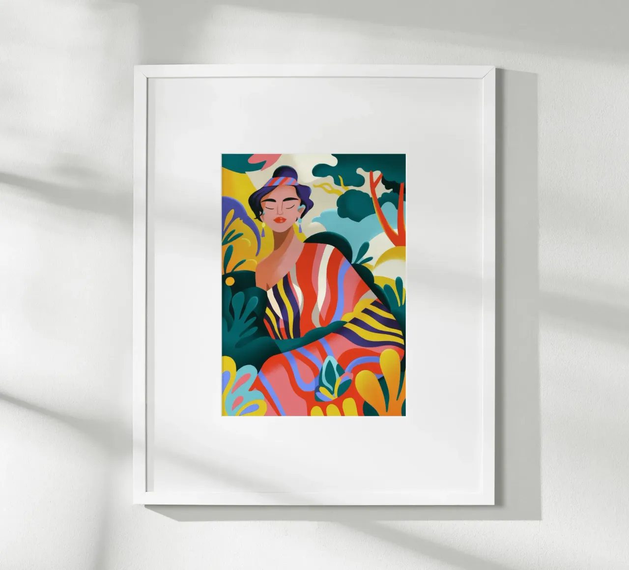 Musa della serenità tropicale poster con telaio in plastica da Kamera Obskura