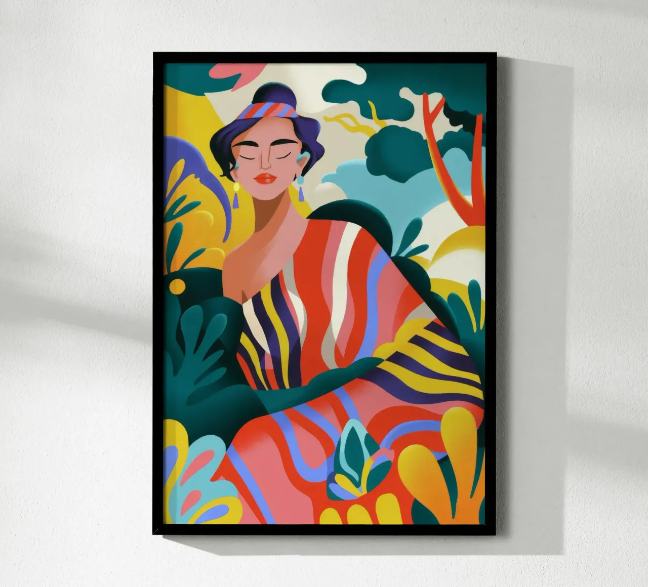 Musa della serenità tropicale poster con telaio in plastica da Kamera Obskura