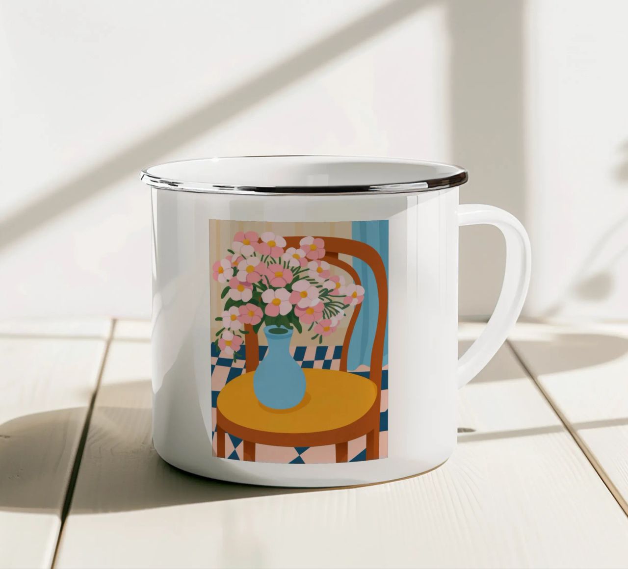Vaso blu tazza in smalto da Kamera Obskura