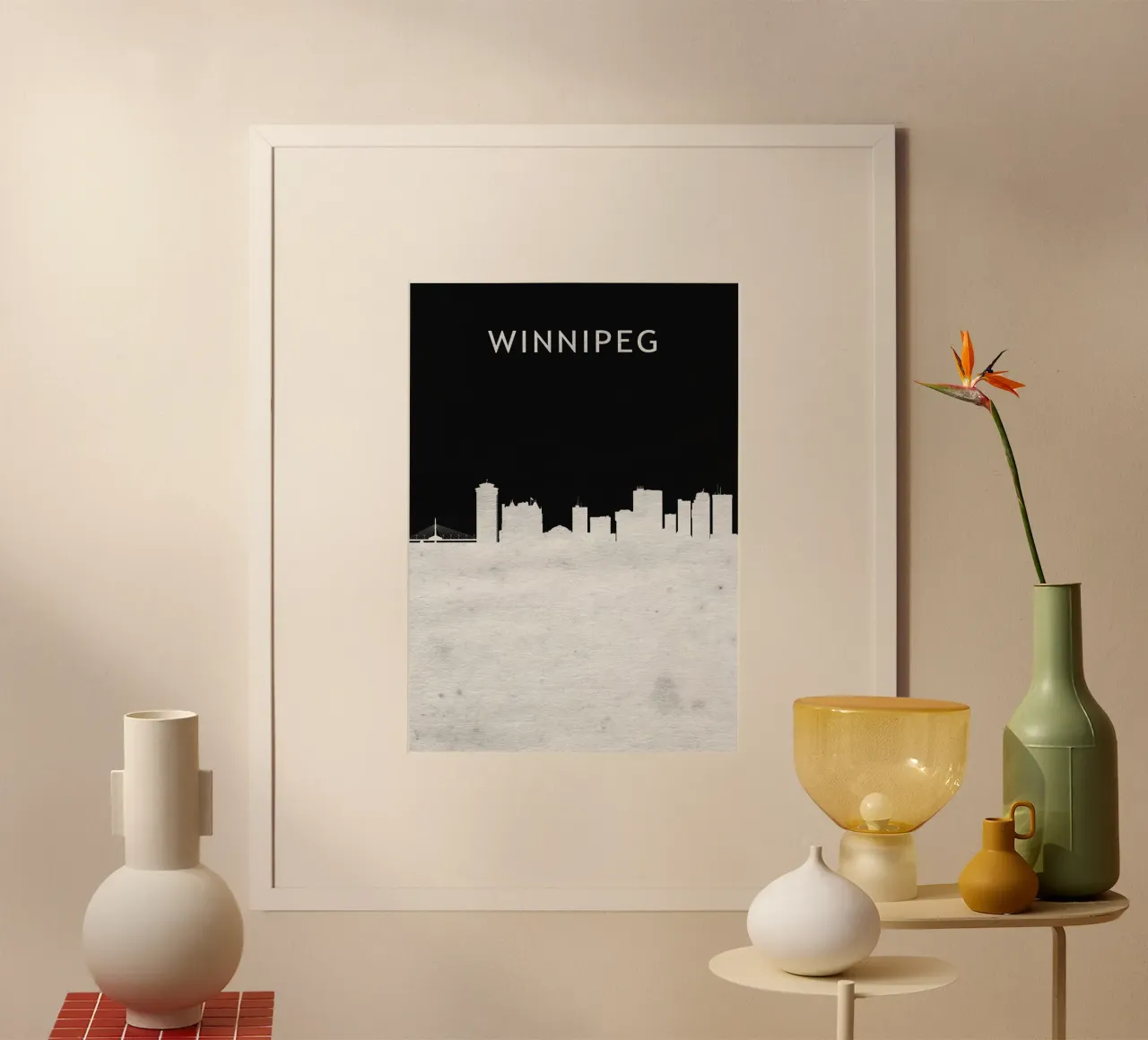 Winnipeg Canada poster con telaio in legno da Travelstudio