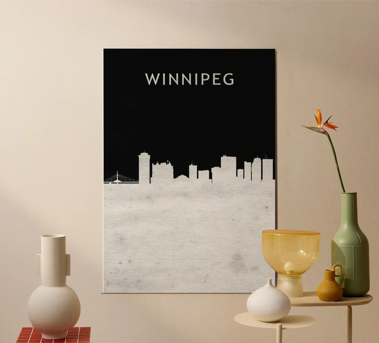 Winnipeg Canada poster con telaio in legno da Travelstudio