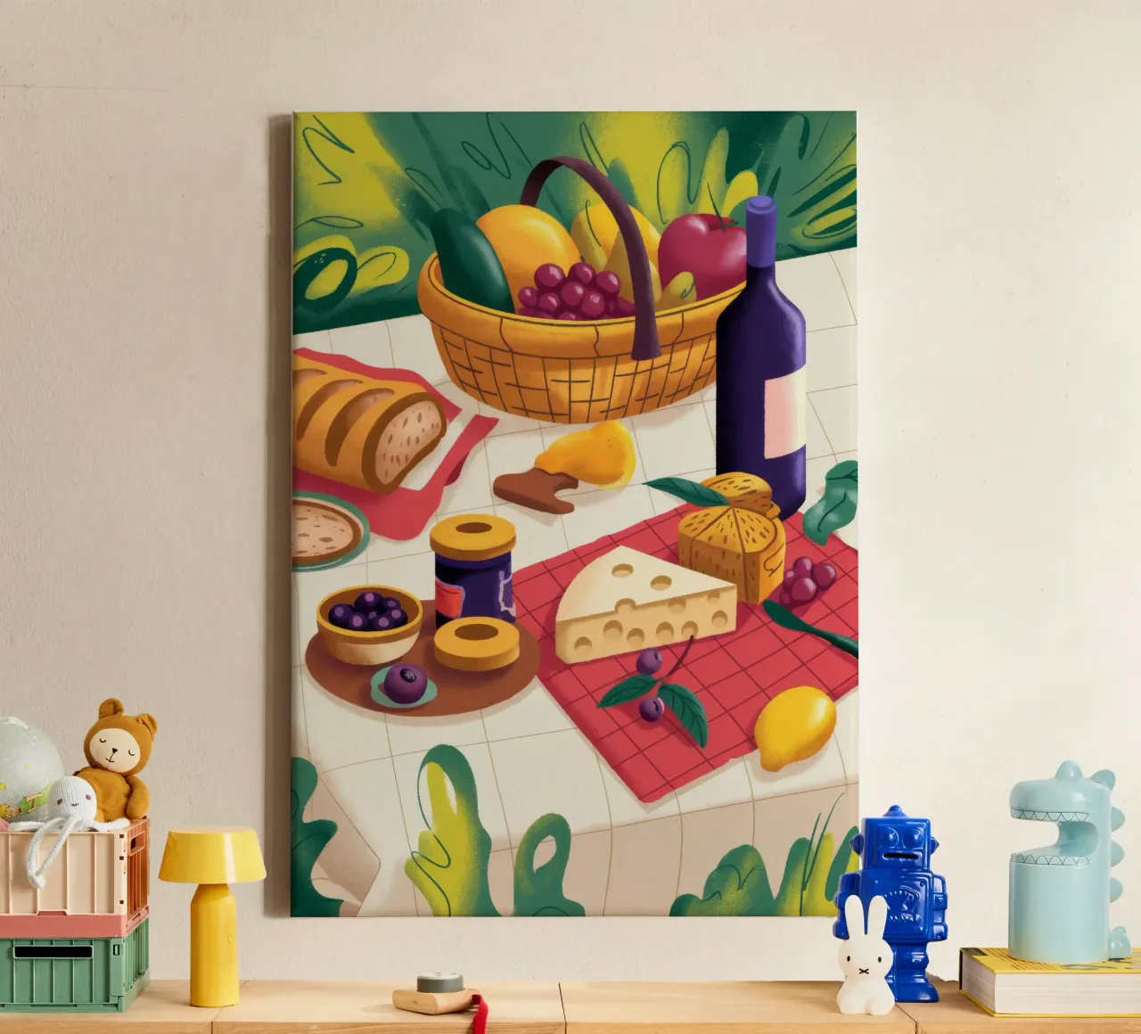 Picknick Delight Spread canvas met Baklijst van Kamera Obskura