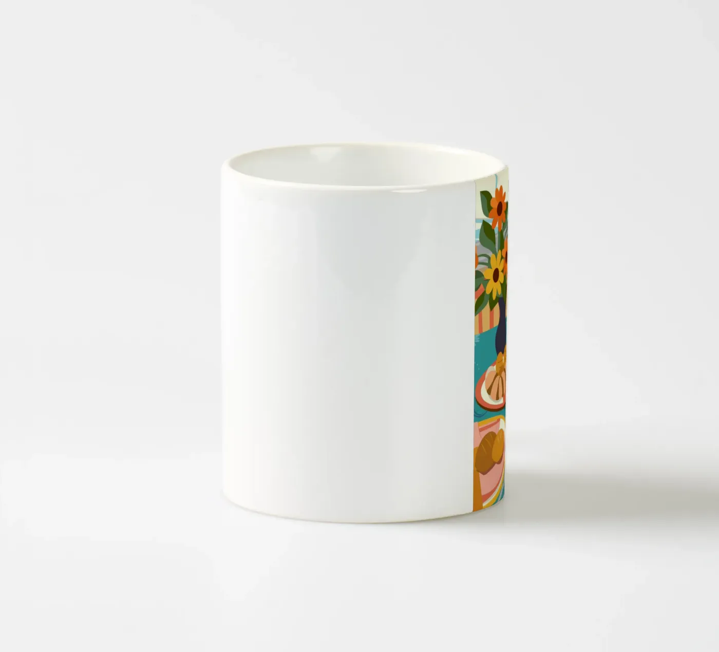 Breakfast Table Cheer ceramic mug by Kamera Obskura