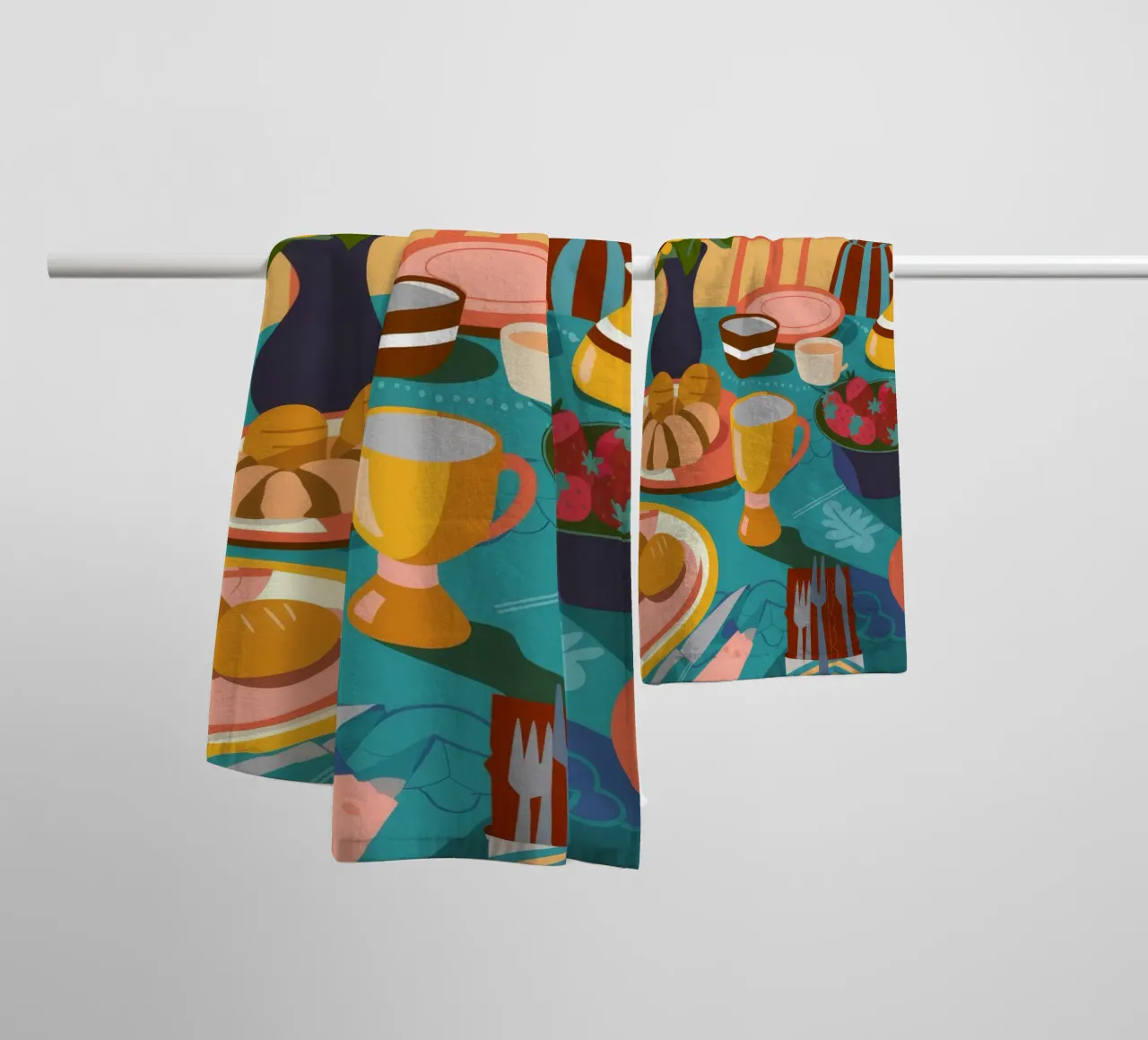 Breakfast Table Cheer towel by Kamera Obskura