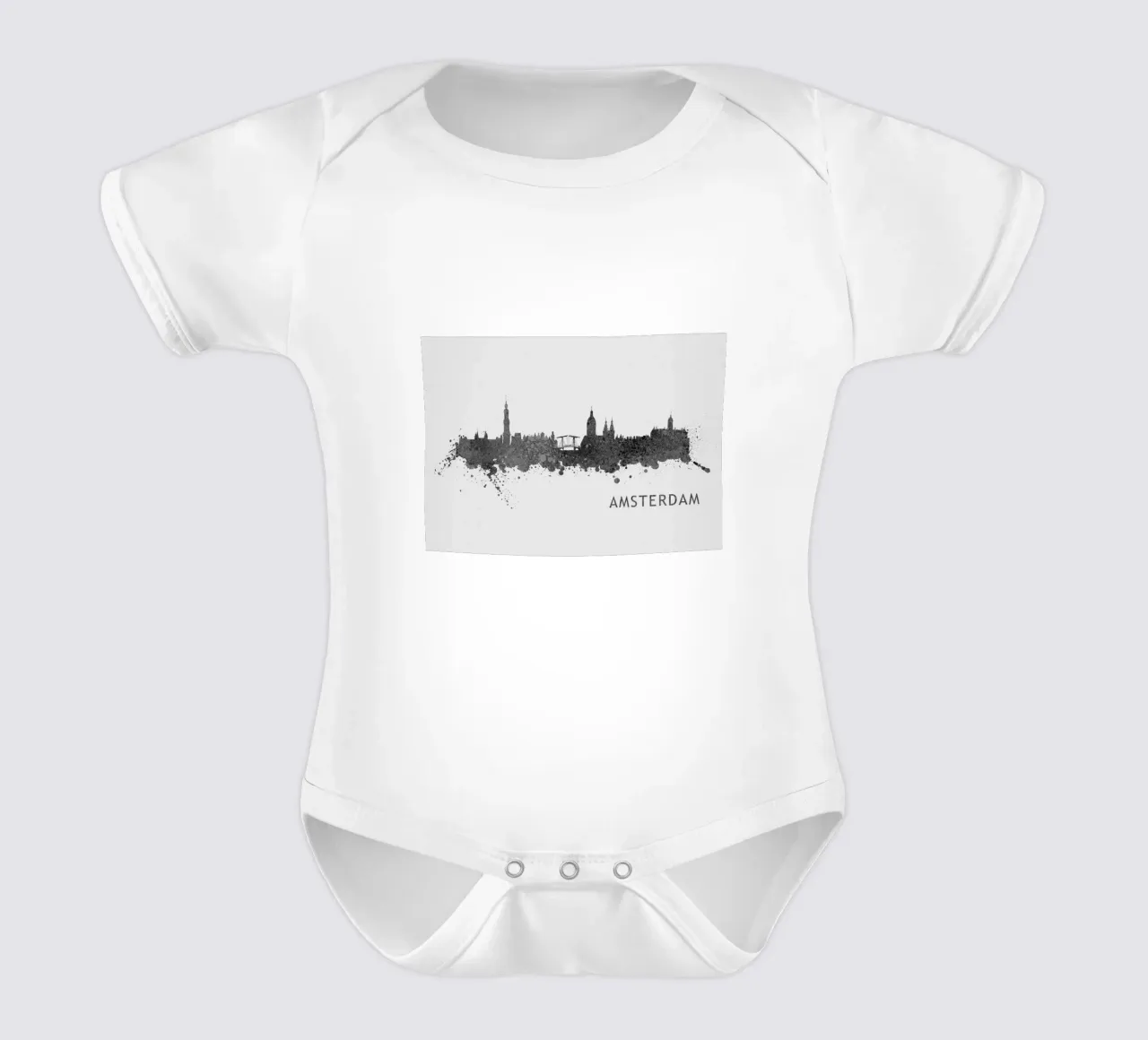 Amsterdam Netherlands body neonato maniche corte da Travelstudio