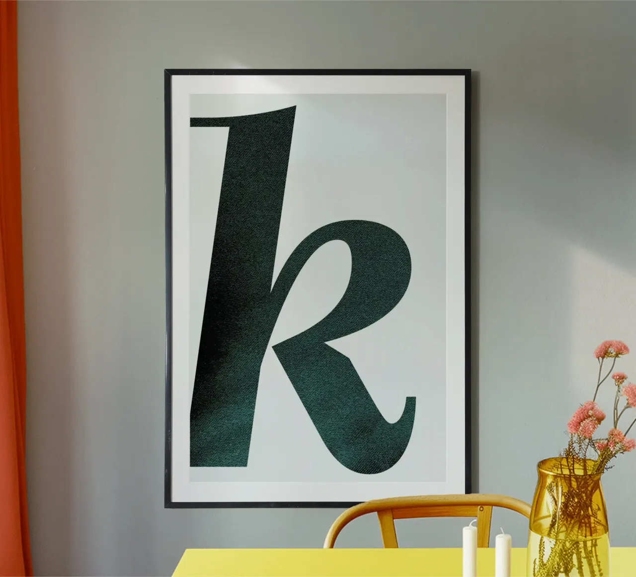 Green K poster con telaio in alluminio da petiteCAPS