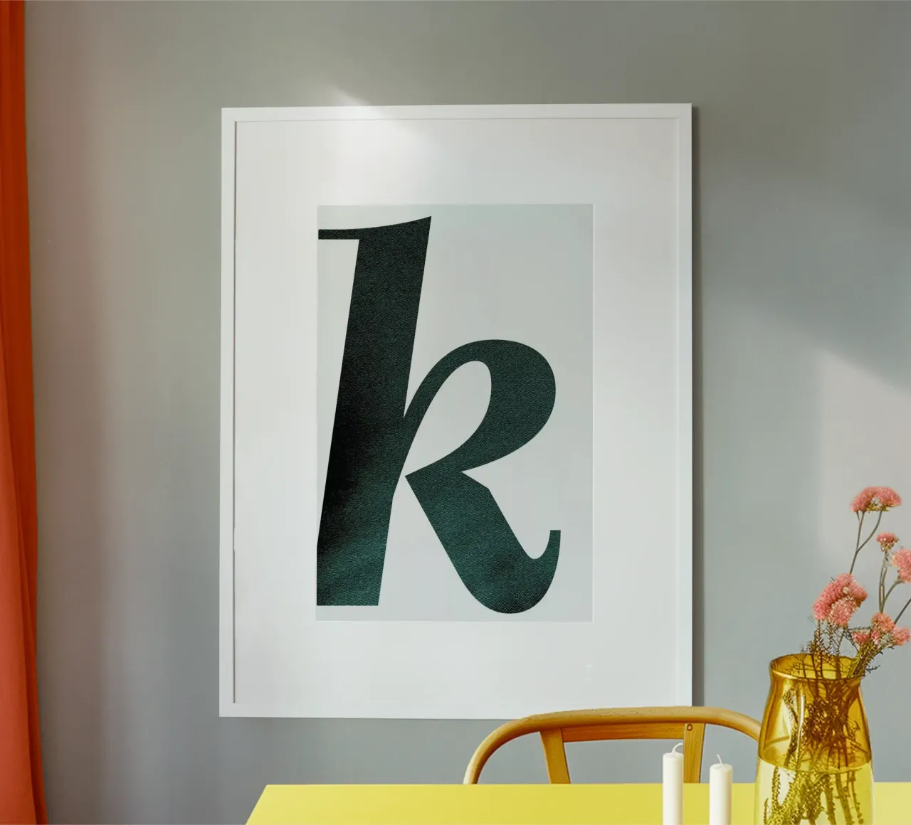 Green K poster con telaio in alluminio da petiteCAPS