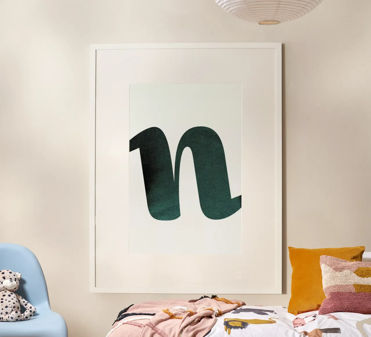 Green N poster con telaio in alluminio da petiteCAPS