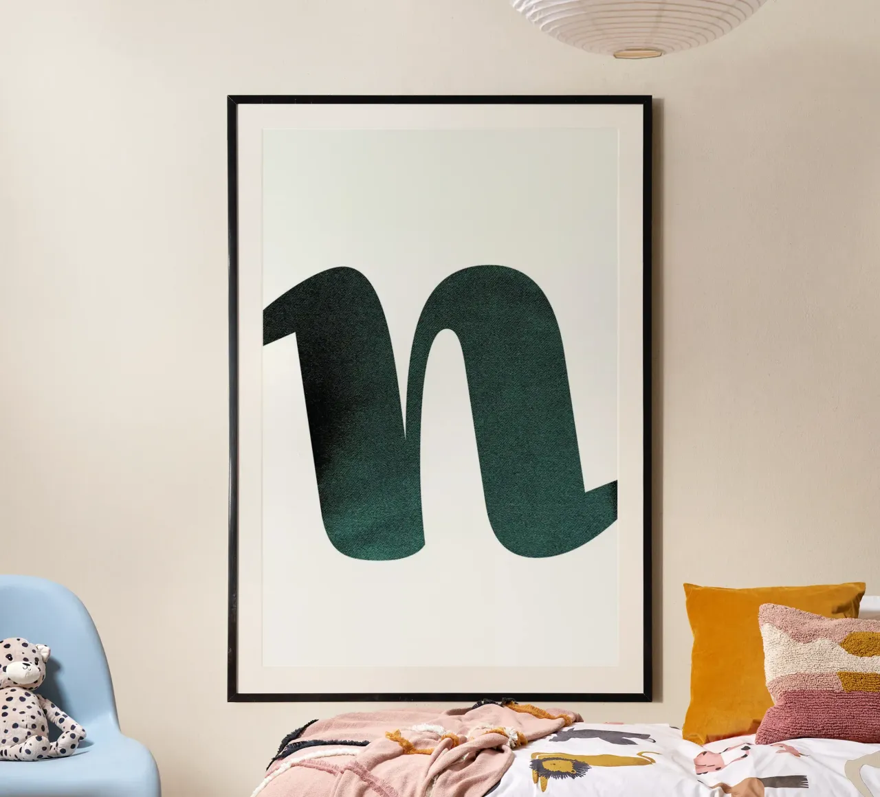 Green N poster con telaio in alluminio da petiteCAPS