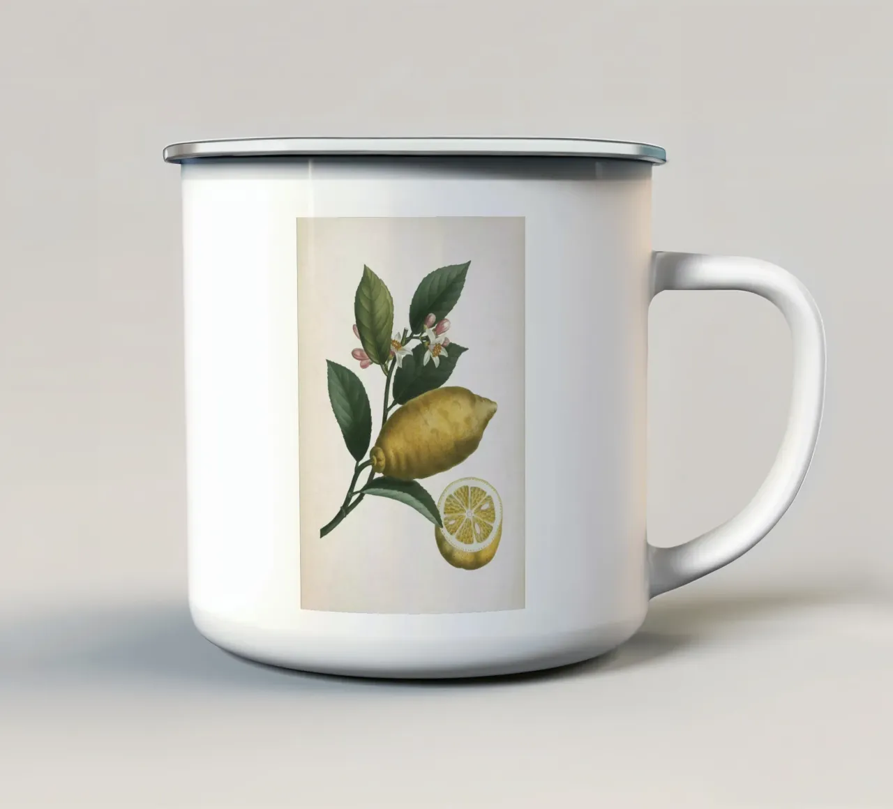 Vintage Redouté 1 Citrus Limonium tazza in smalto da Vintage Print Collection