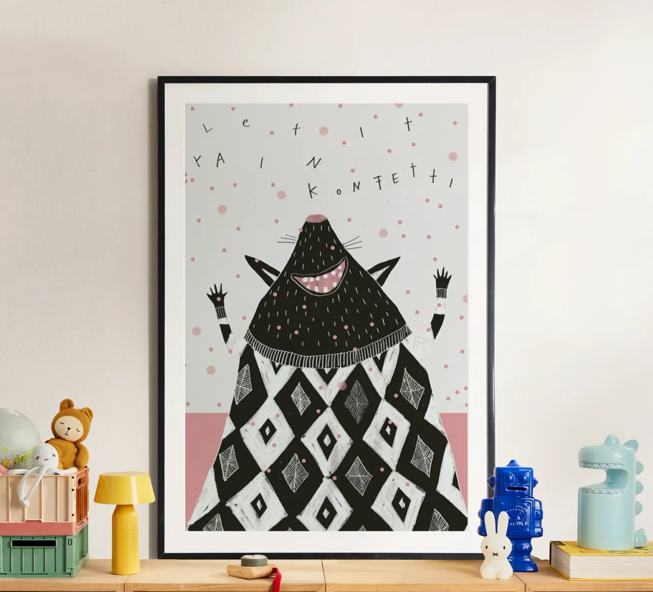 Halbwildtier Konfetti poster con telaio in alluminio da typealive