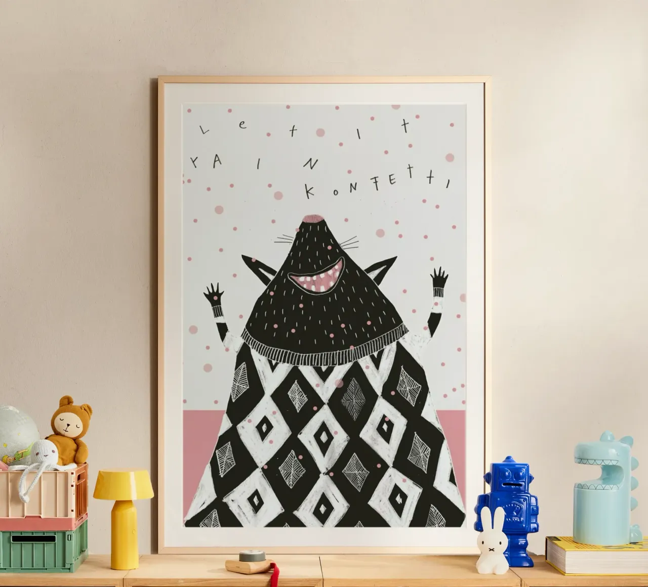 Halbwildtier Konfetti poster con telaio in alluminio da typealive