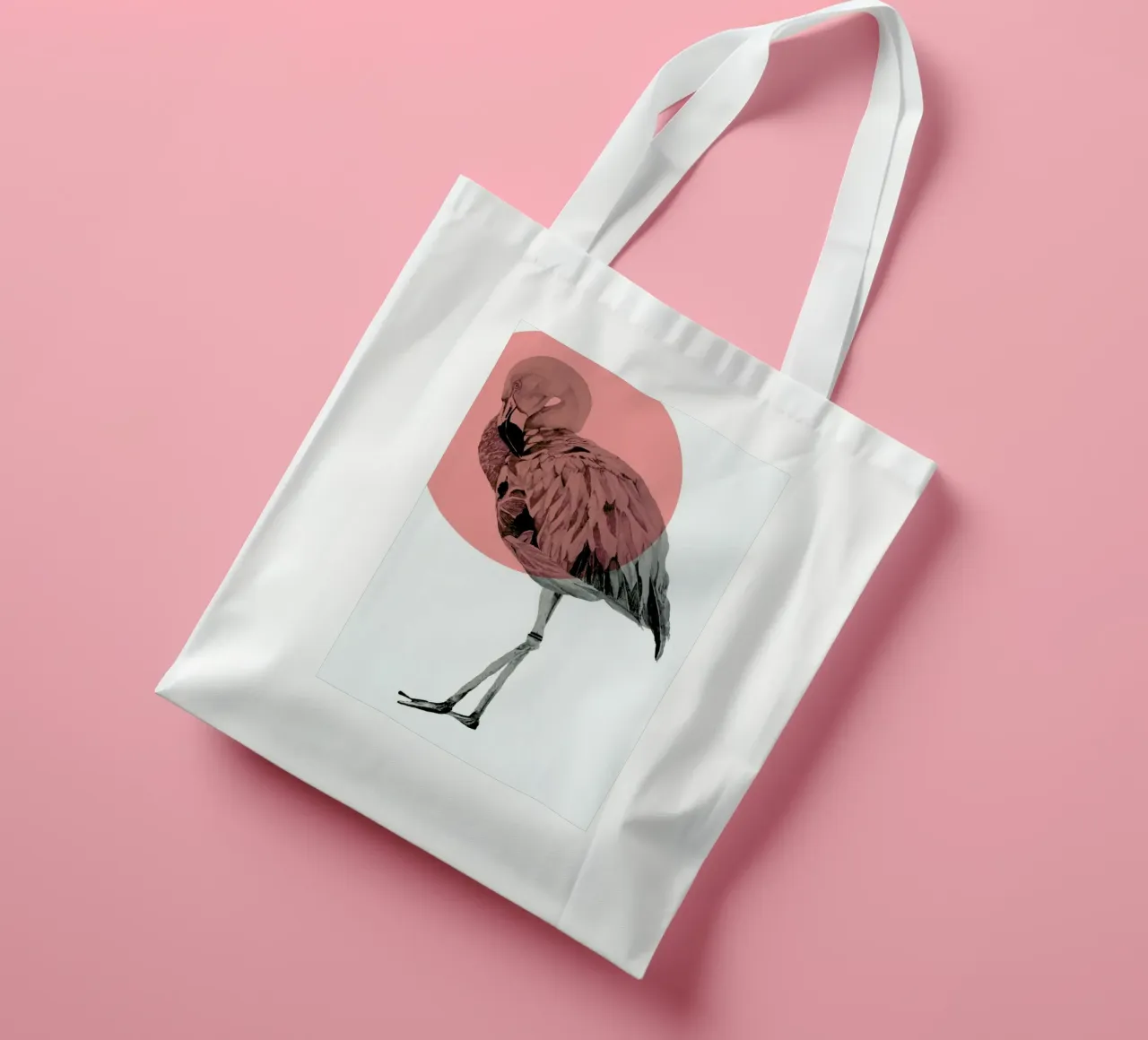 Flamingo borsa in juta da Morgan Kendall