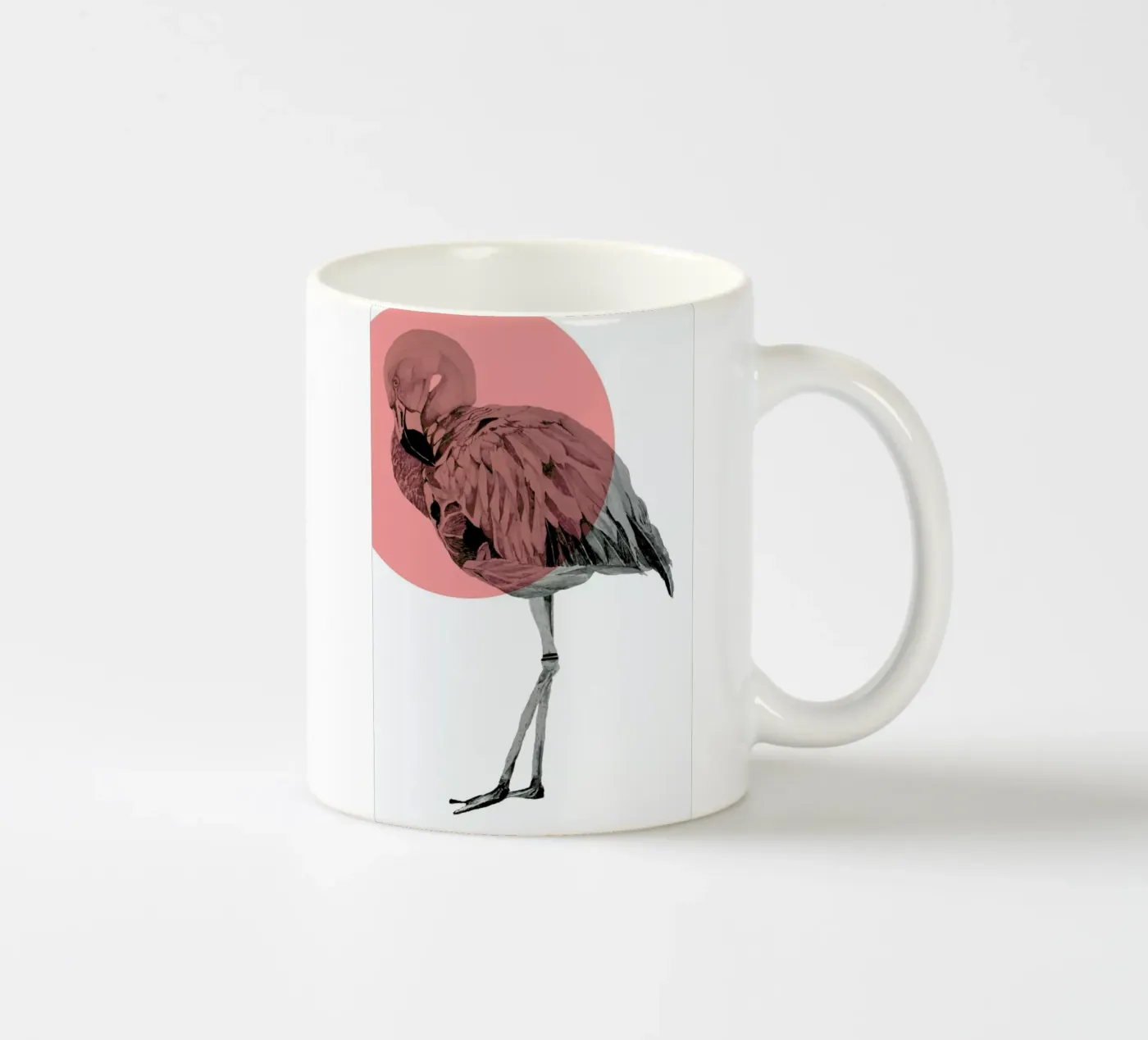 Flamingo ceramic mug by Morgan Kendall