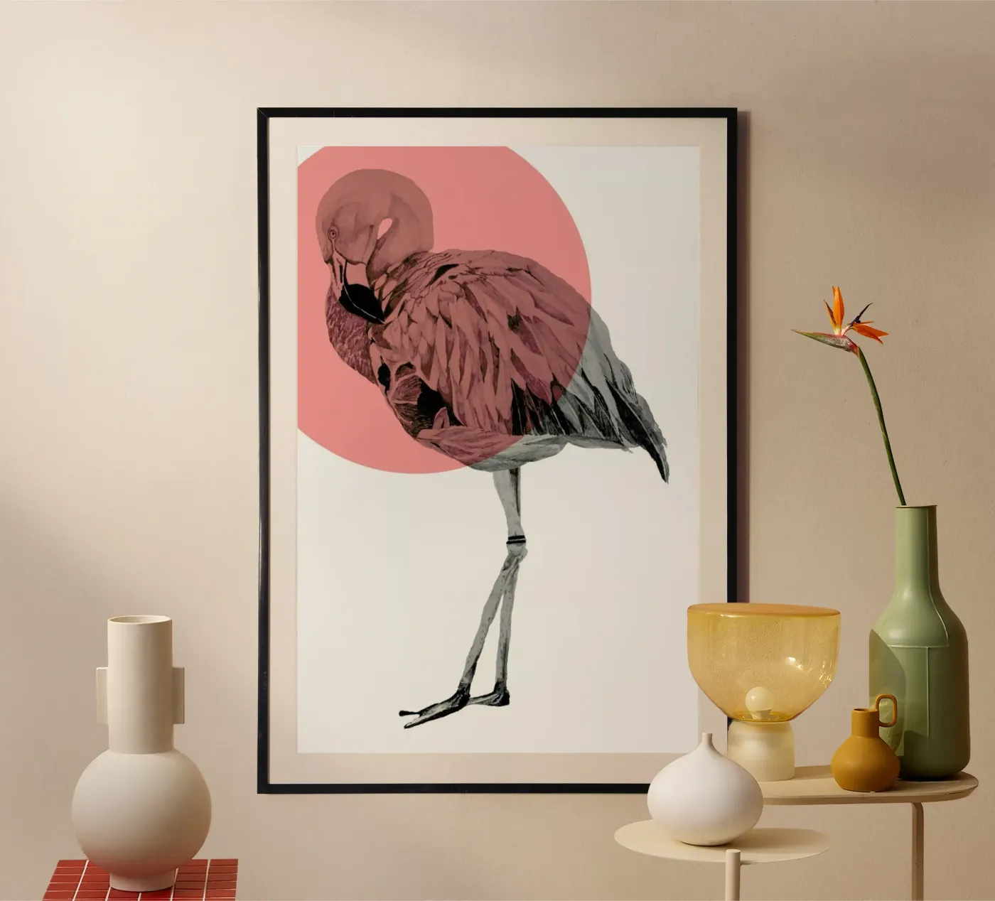 Flamingo poster van Morgan Kendall