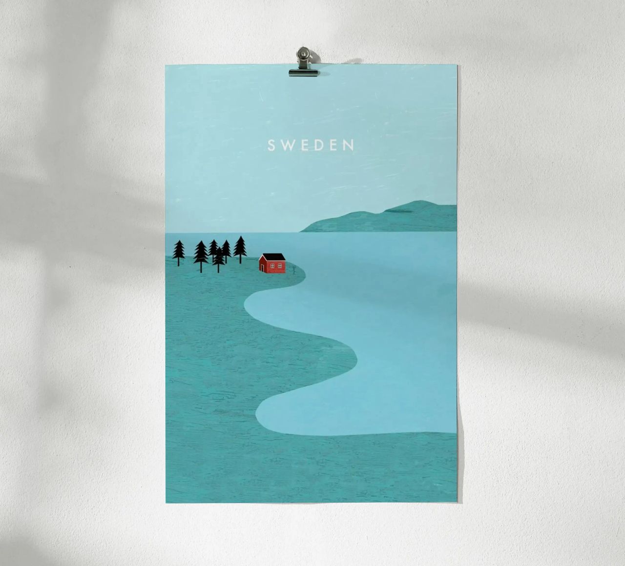 Schweden poster with aluminum frame by Katinka Reinke