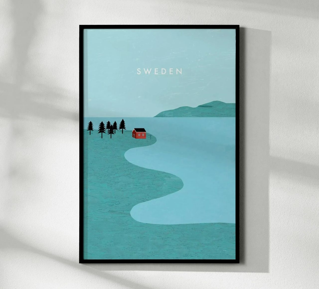 Schweden poster with aluminum frame by Katinka Reinke