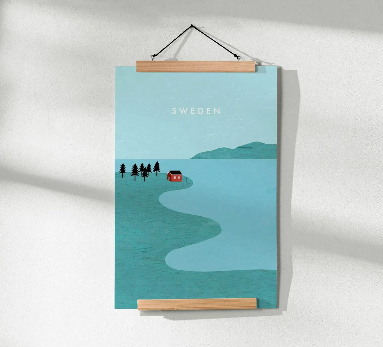 Schweden poster with aluminum frame by Katinka Reinke