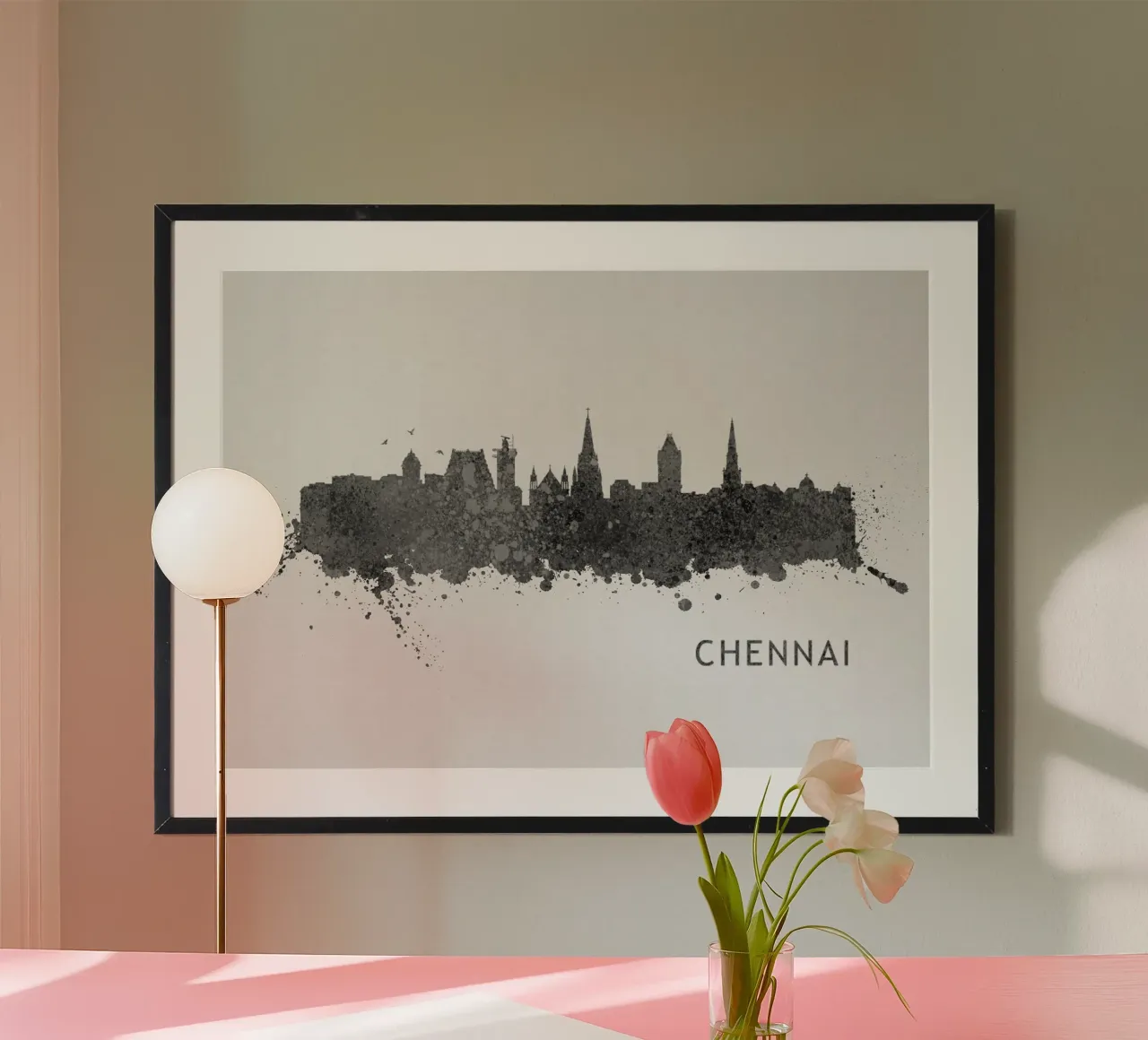Chennai India poster con telaio in plastica da Travelstudio