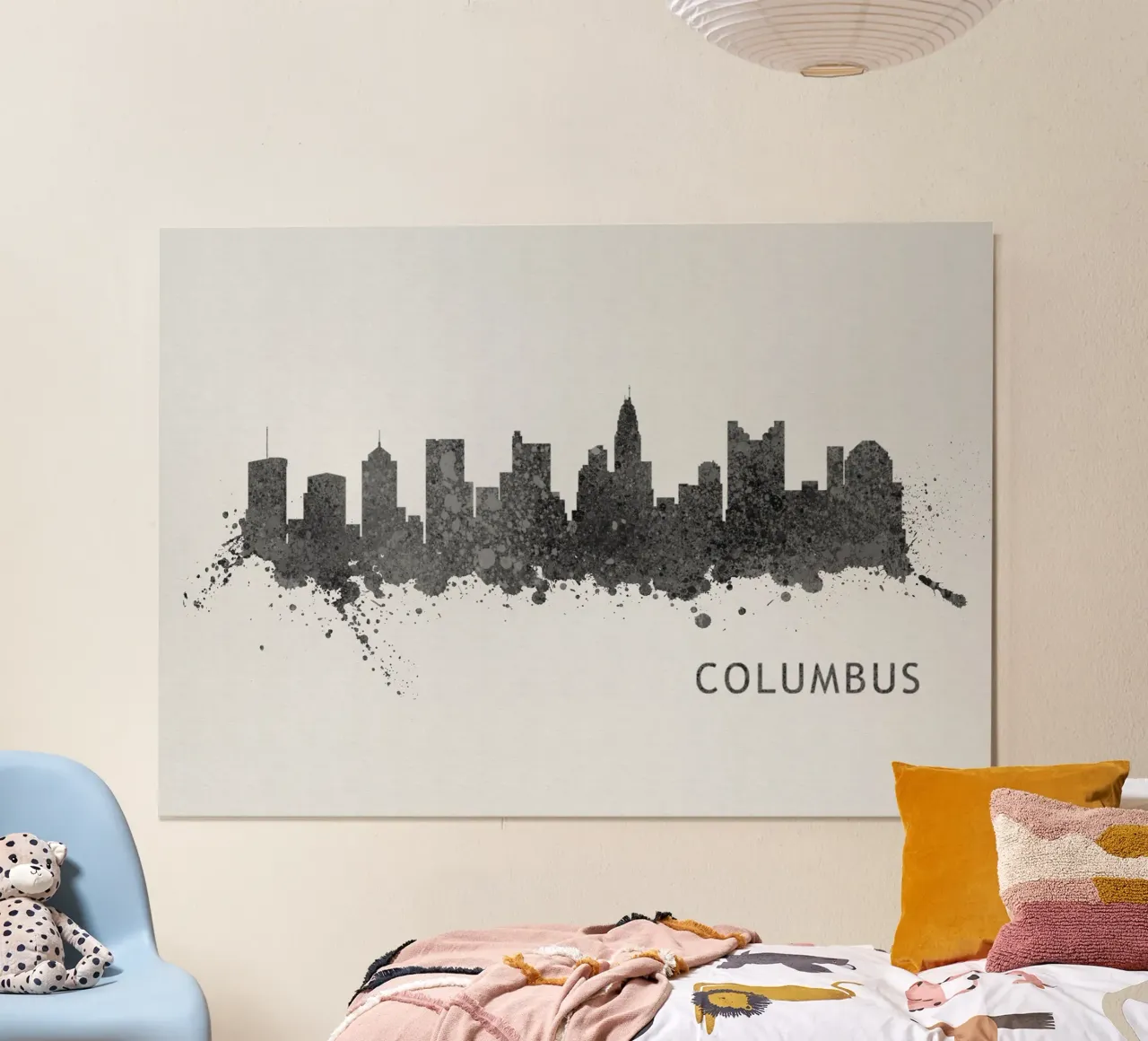 Columbus Ohio poster con telaio in alluminio da Travelstudio