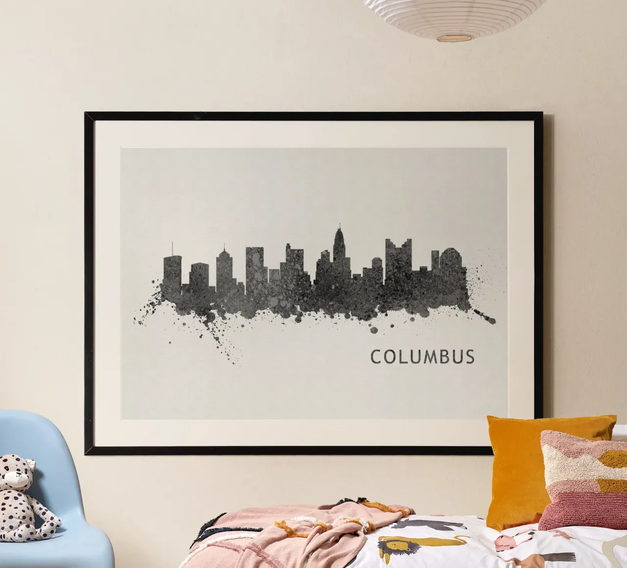Columbus Ohio poster con telaio in alluminio da Travelstudio