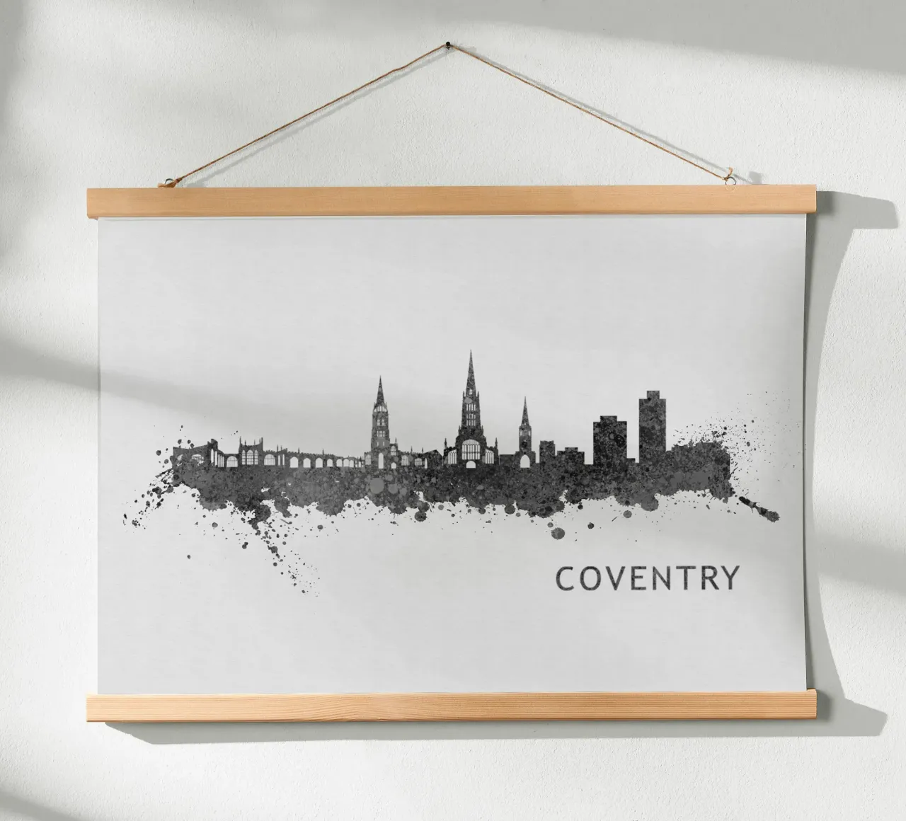 Coventry England poster con telaio in legno da Travelstudio
