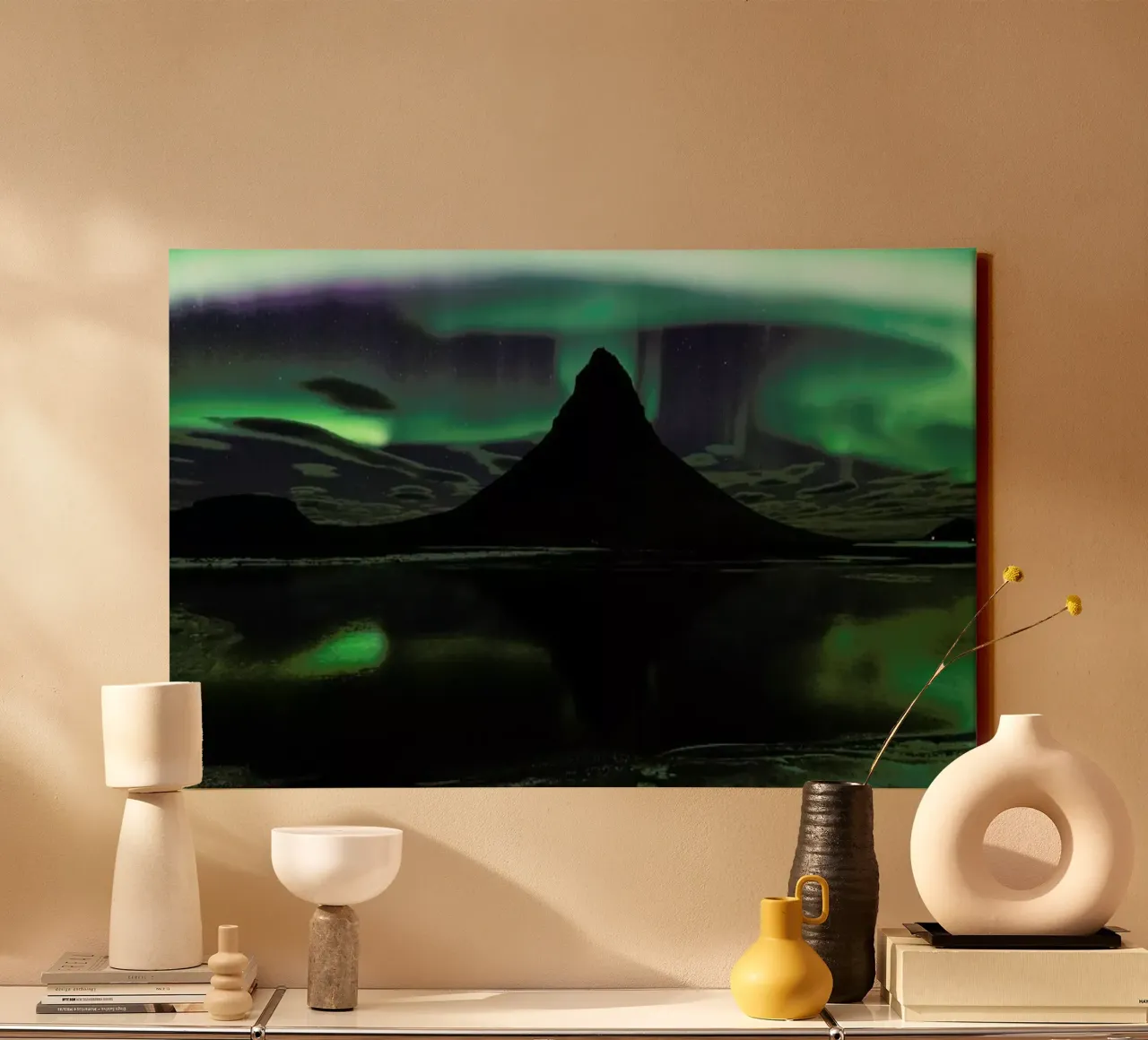 Kirkjufell Aurora - Philip Eaglesfield tela con Cornice a cassetta da Pictufy