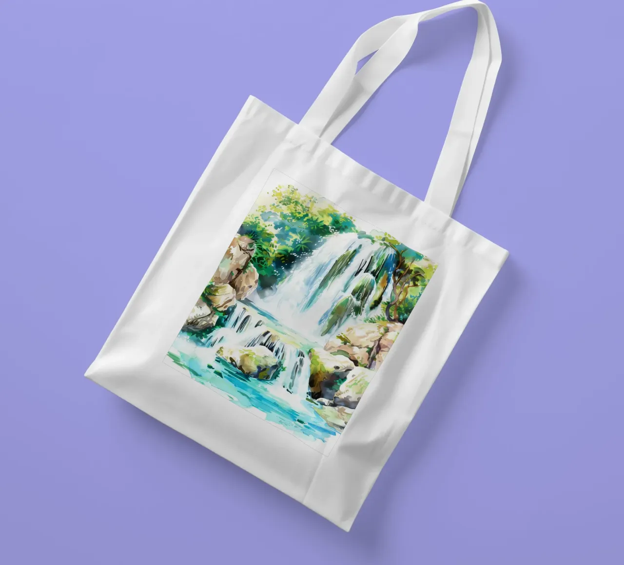 Acquerello a cascata borsa in juta da kaiyaraiya