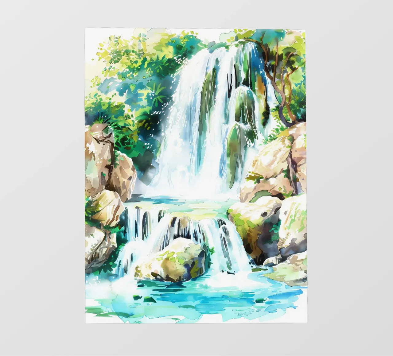Acquerello a cascata telo in pvc da kaiyaraiya