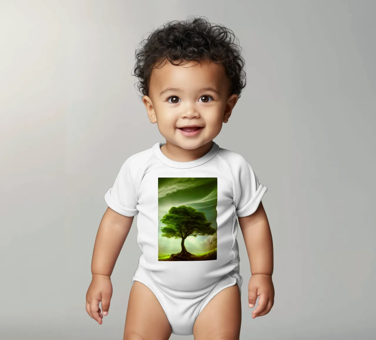 Albero Acquerello body neonato maniche corte da kaiyaraiya