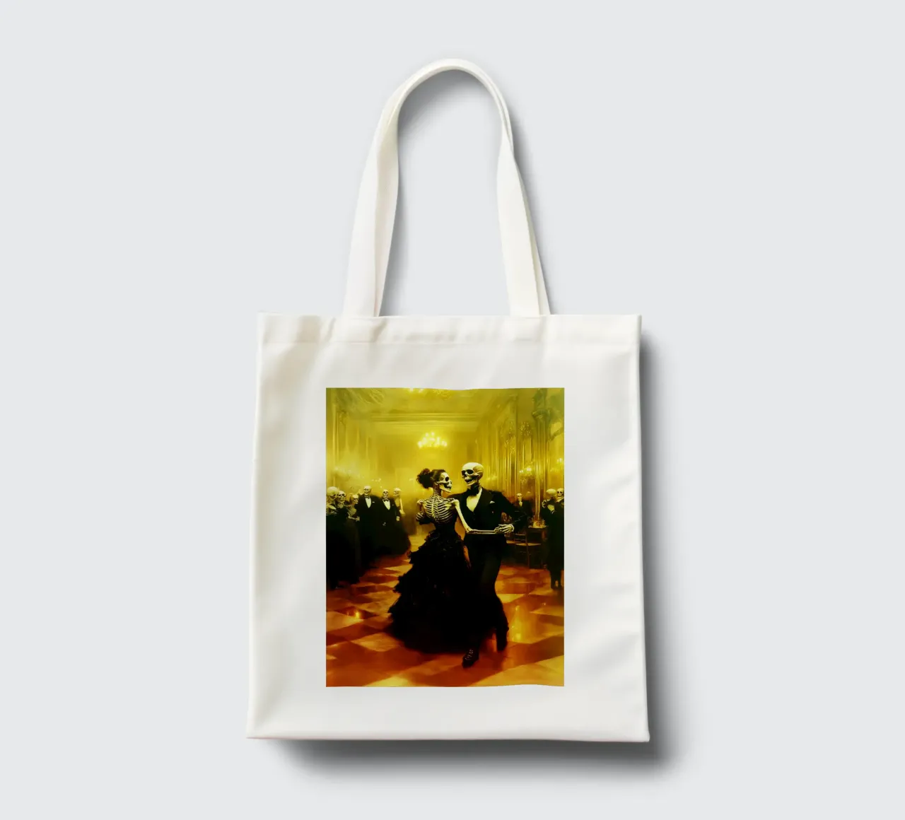 Skeleton Dancing Watercolor Art tote bag by kaiyaraiya