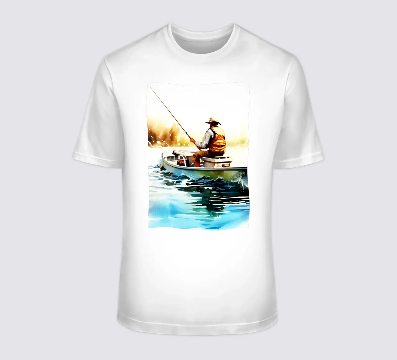 Fischerei Aquarell Kunst T-Shirt von kaiyaraiya
