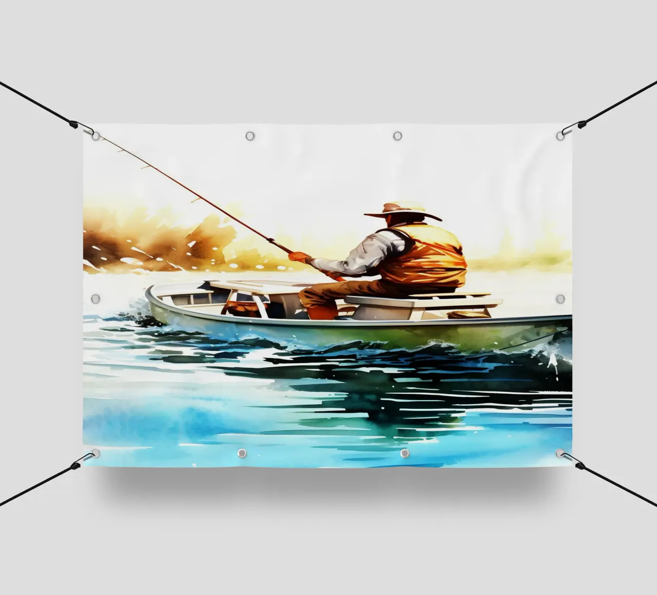 Acquerello di pesca telo in pvc da kaiyaraiya