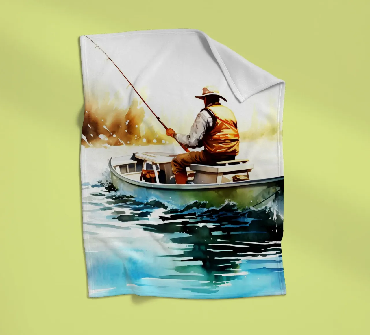 Acquerello di pesca coperta in pile da kaiyaraiya