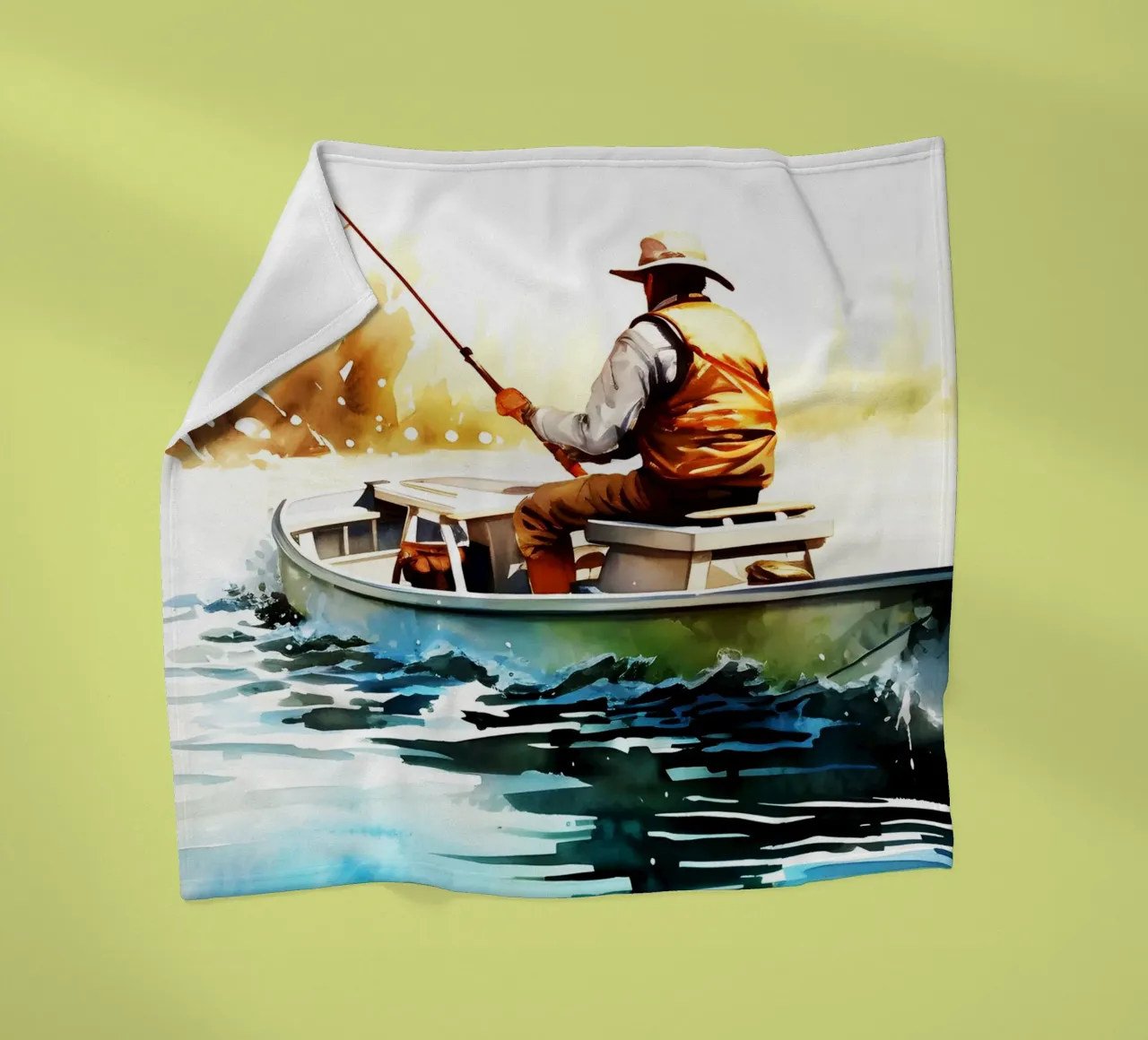 Acquerello di pesca coperta in pile da kaiyaraiya