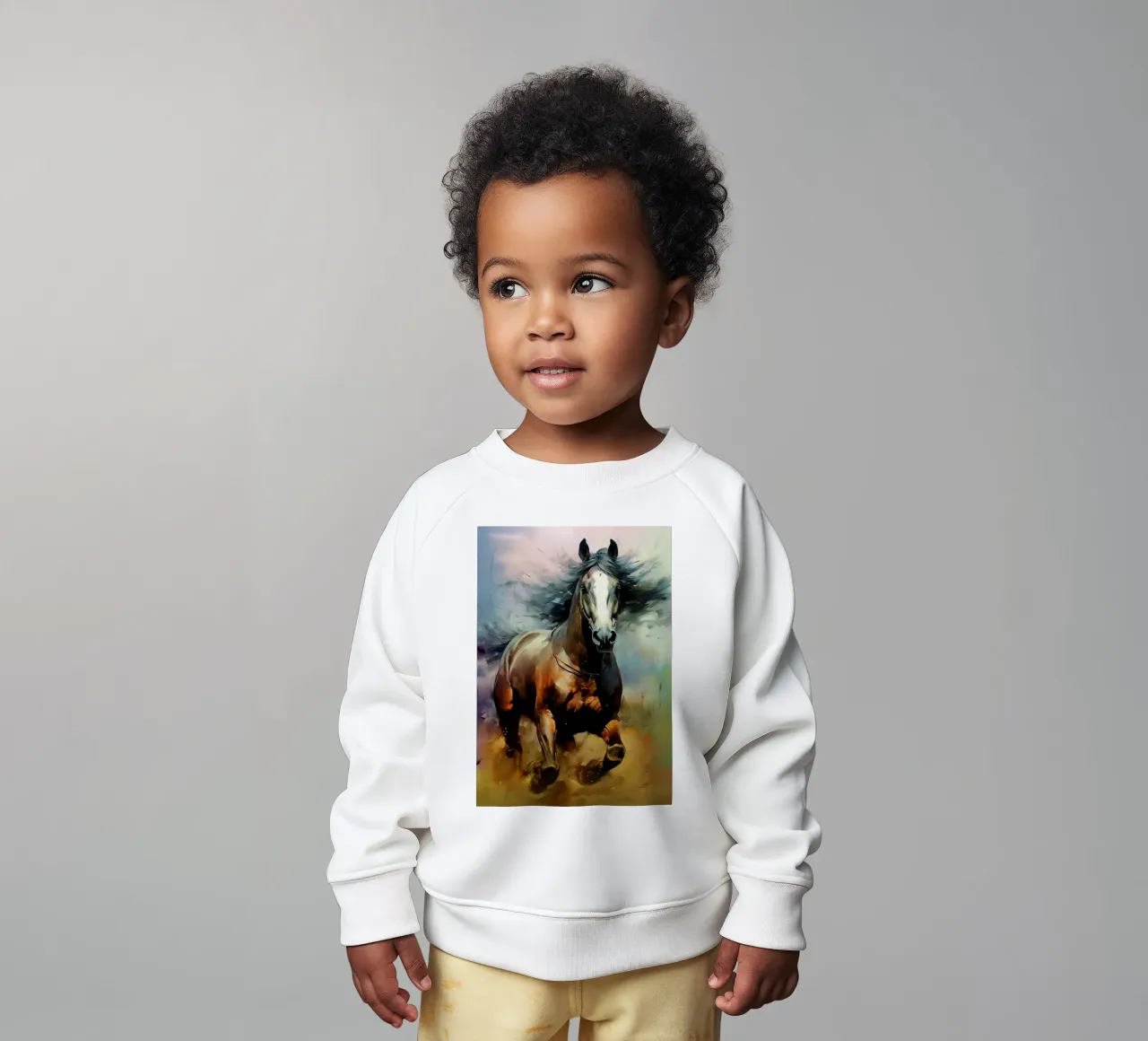 Cavallo Acquerello felpa neonato da kaiyaraiya